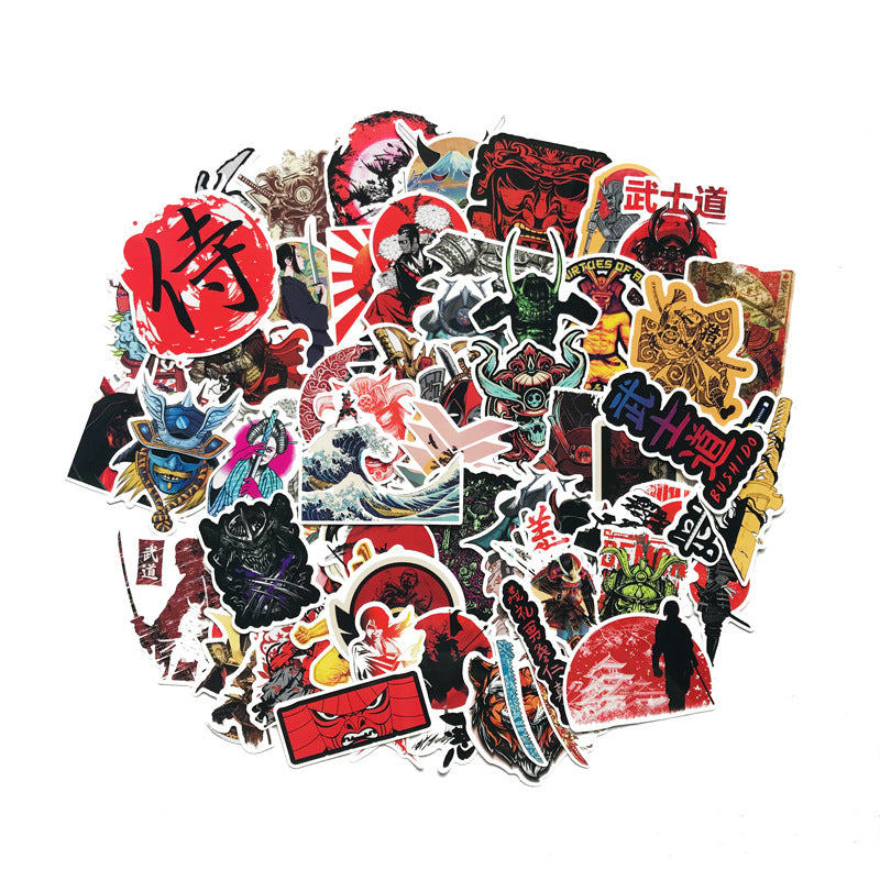 65 Samurai Warrior Graffiti Stickers
