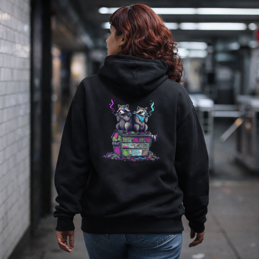 Cyberpunk Smoking Raccoon Zip Hoodie