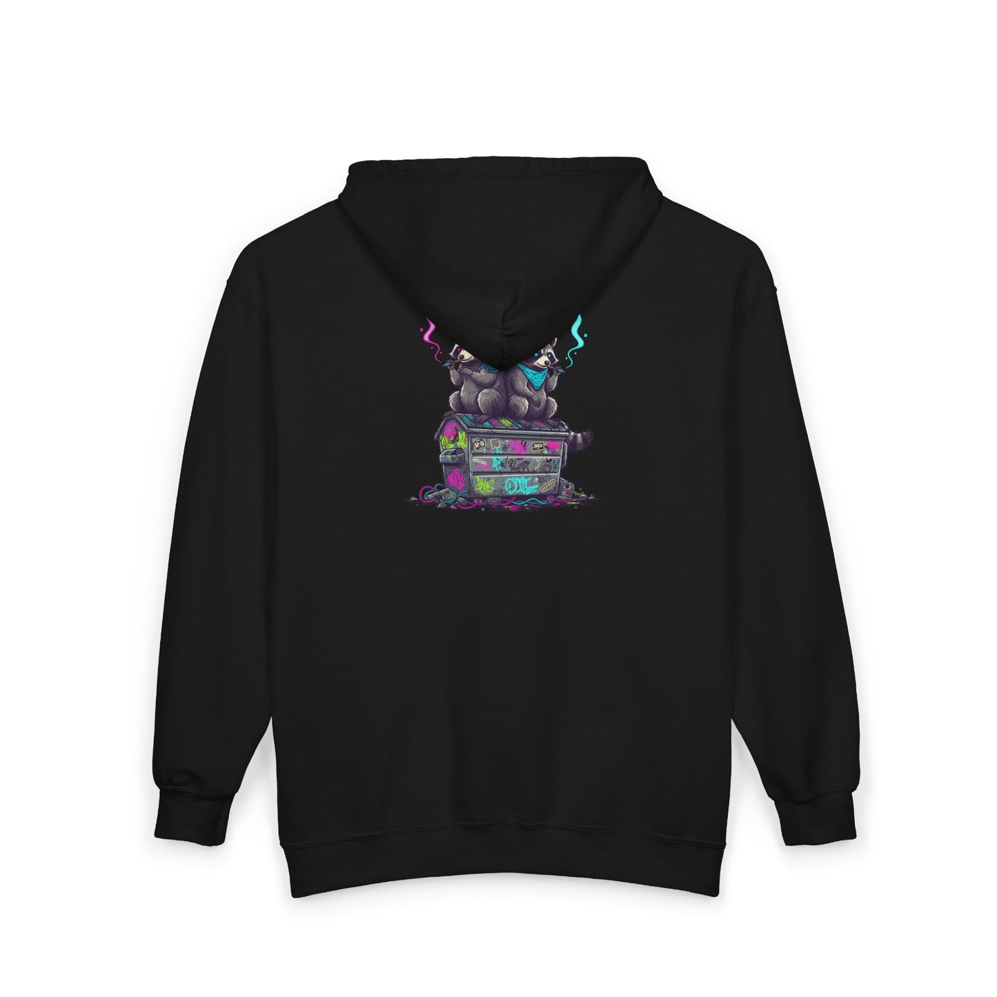 Cyberpunk Smoking Raccoon Zip Hoodie