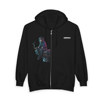 Cyberpunk Neon Tokio Night Zip Hoodie