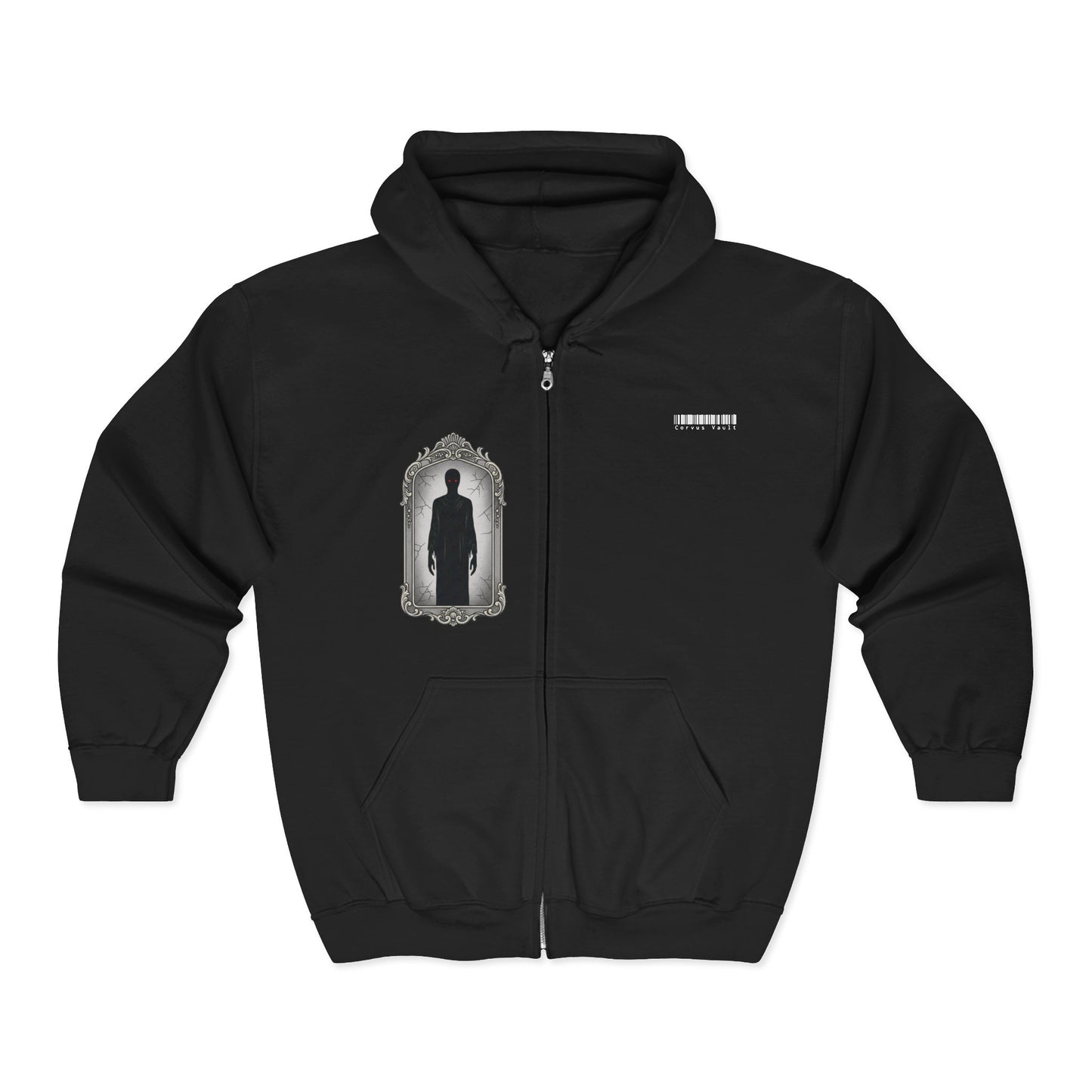 Gothic Mirror Silhouettes Zip Hoodie