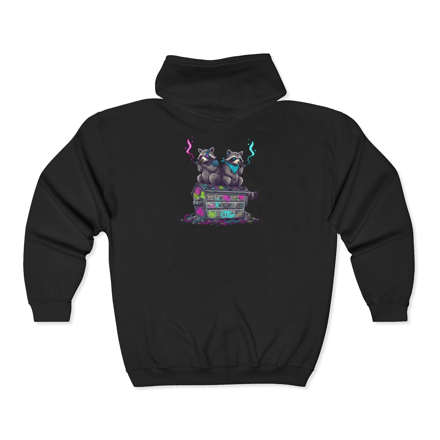 Cyberpunk Smoking Raccoon Zip Hoodie