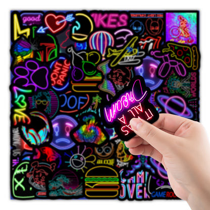50 Neon Stickers