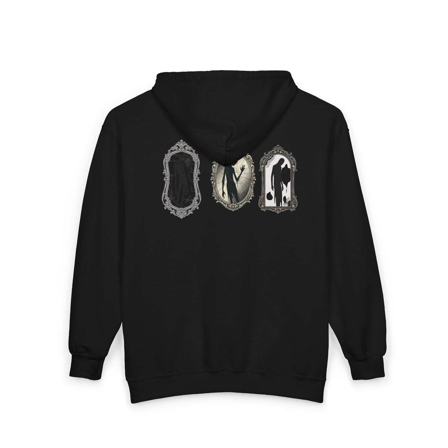 Gothic Mirror Silhouettes Zip Hoodie