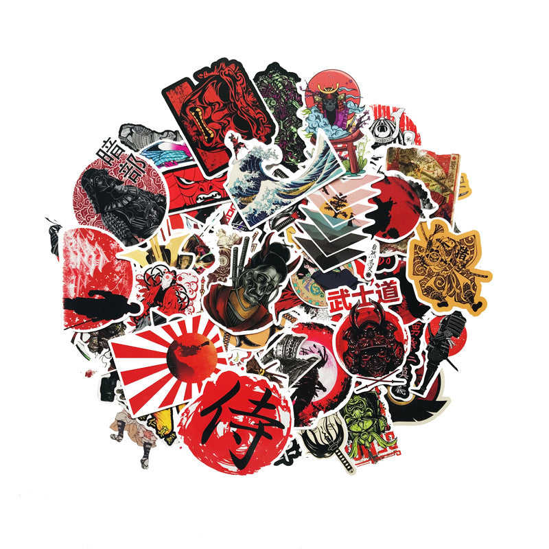 65 Samurai Warrior Graffiti Stickers