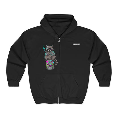 Cyberpunk Smoking Raccoon Zip Hoodie