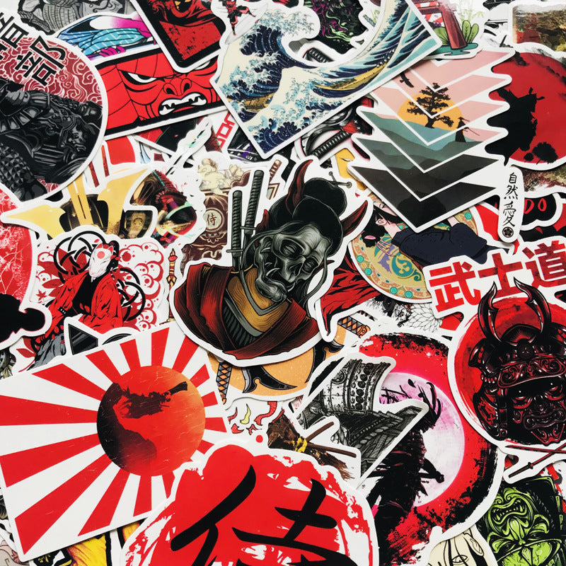 65 Samurai Warrior Graffiti Stickers