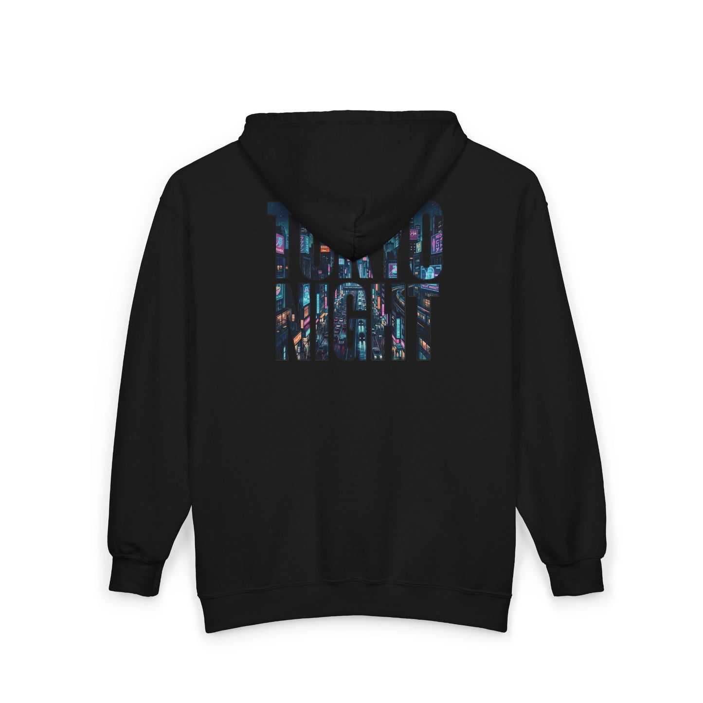 Cyberpunk Neon Tokio Night Zip Hoodie
