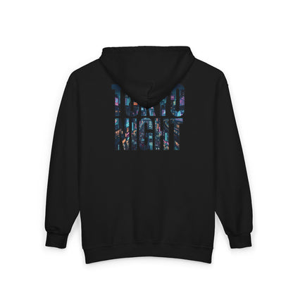 Cyberpunk Neon Tokio Night Zip Hoodie