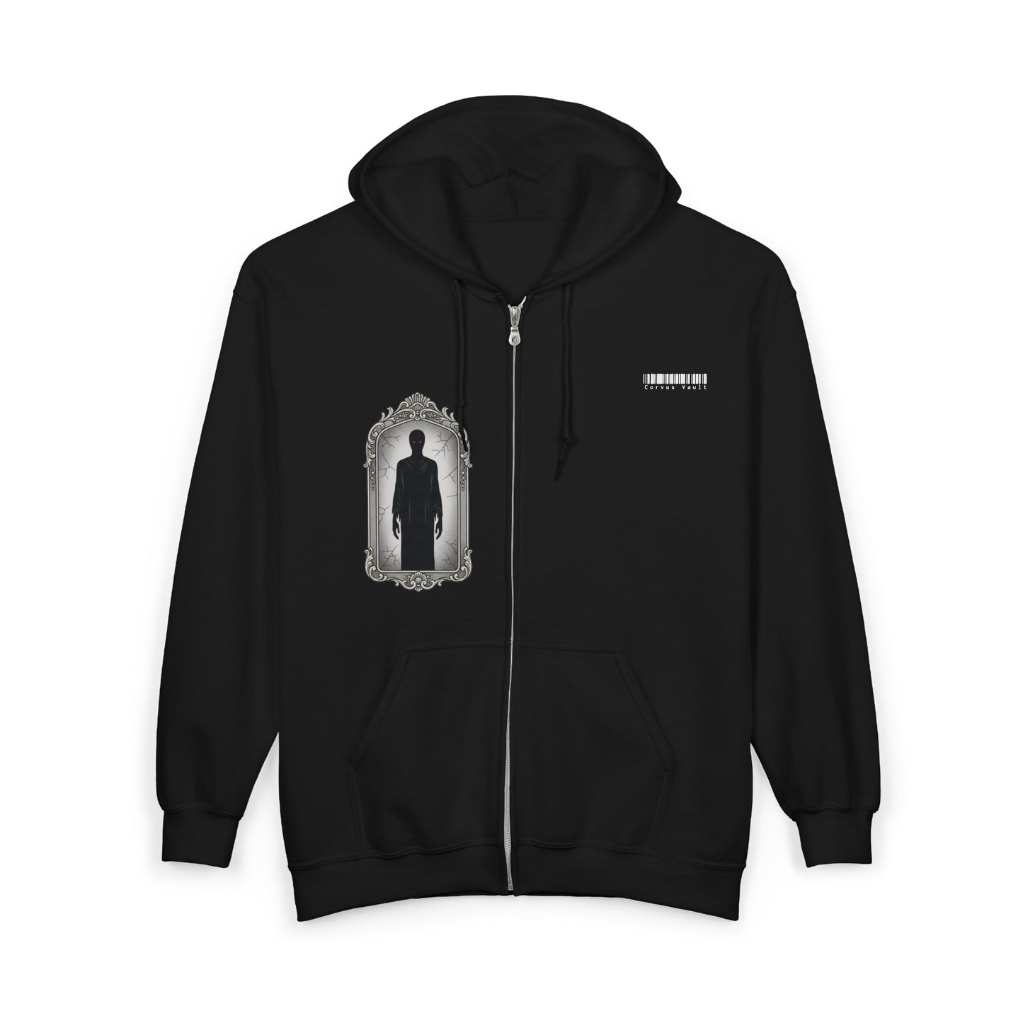 Gothic Mirror Silhouettes Zip Hoodie