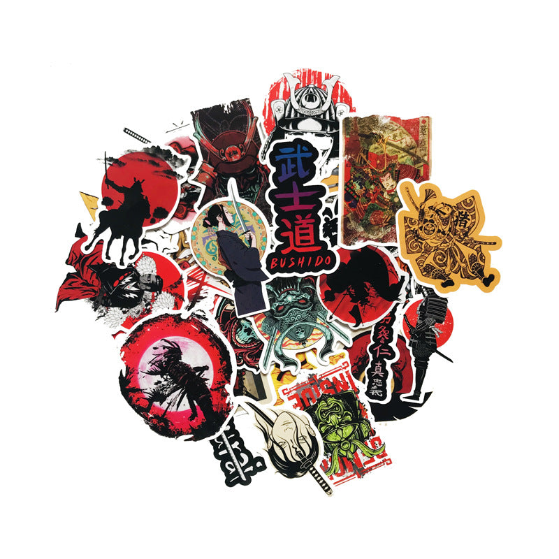65 Samurai Warrior Graffiti Stickers