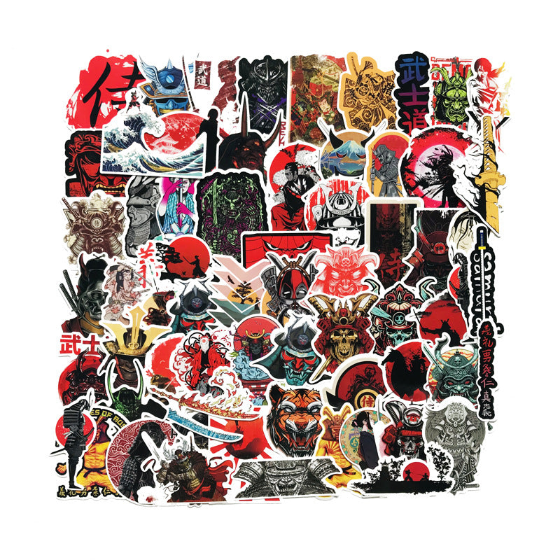 65 Samurai Warrior Graffiti Stickers